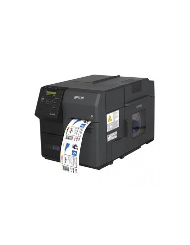 Spalvoti lipdukų spausdintuvai Epson ColorWorks C7500, cutter, disp., USB, Ethernet, black