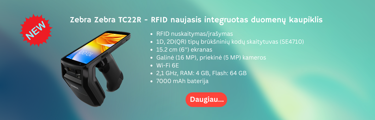 Naujasis intergruotas Zebra TC22R